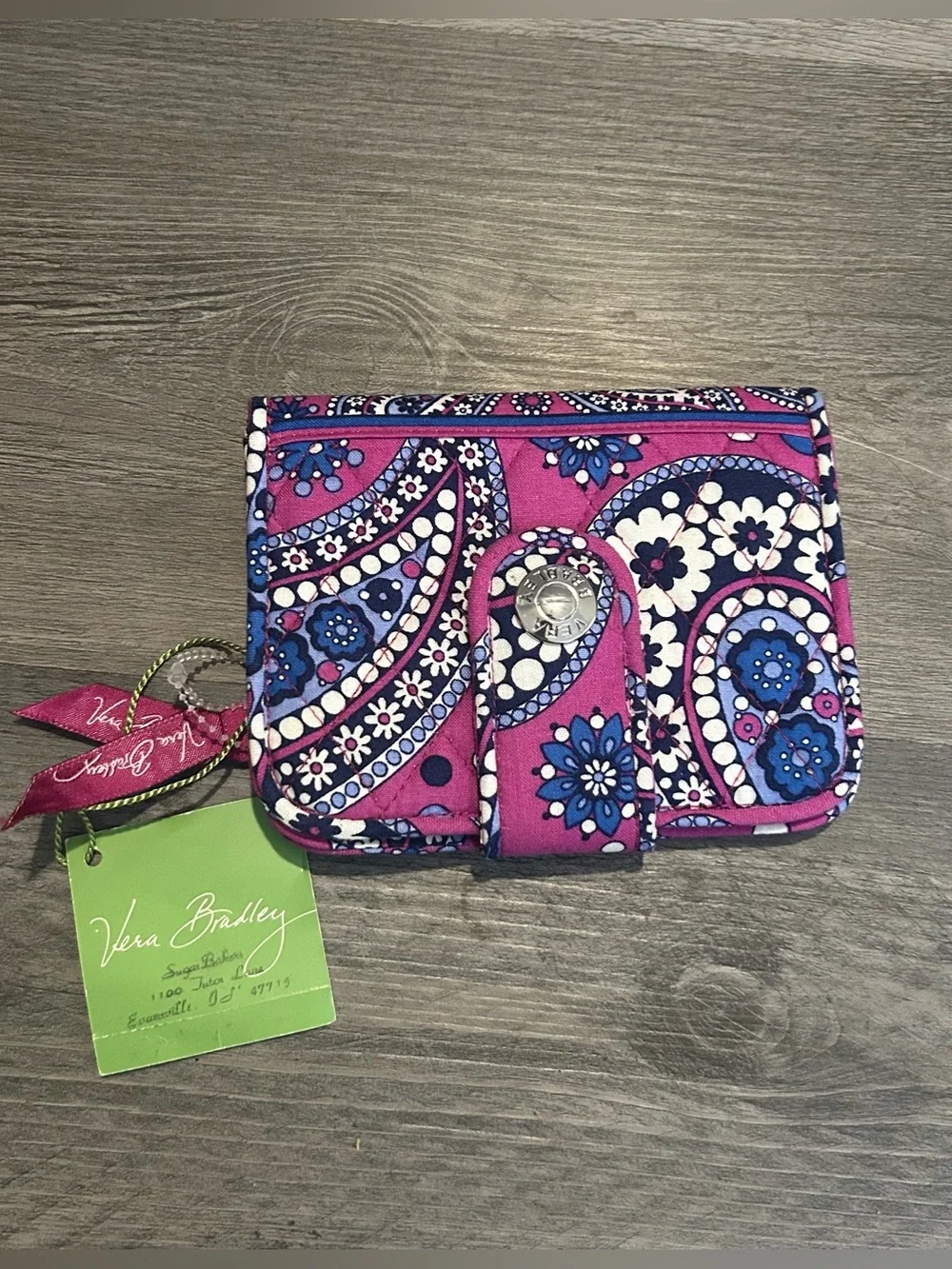 NWT Vera Bradley Snappy Wallet Boysenberry Pink Purple Blue
